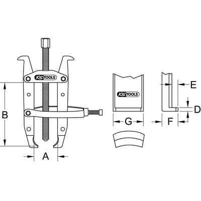 Universal-Abzieher 2-armig mit Spannbügel, 150x330mm