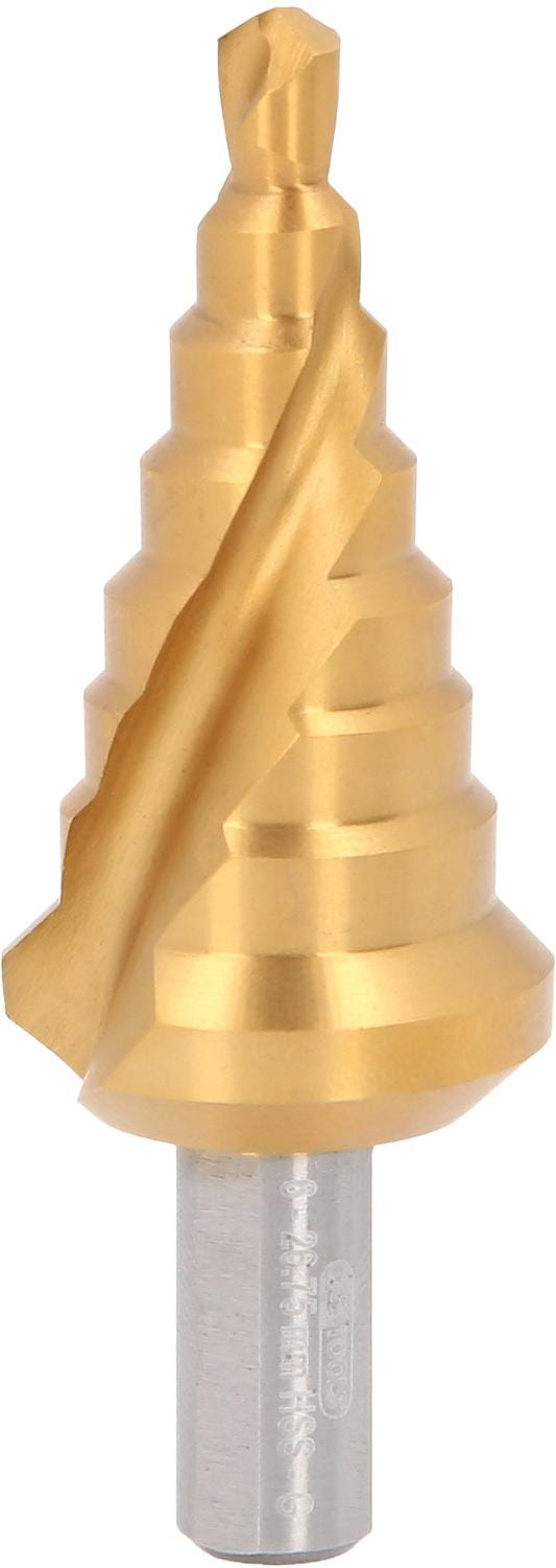 HSS-TiN Stufenbohrer,Ø 6-26,8mm, 8 Stufen