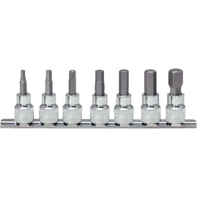1/4" CHROMEplus Bit-Stecknuss-Satz Innensechskant, 7-teilig 2,5-8mm