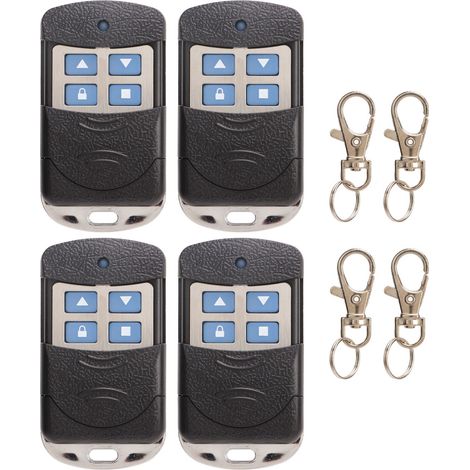 Ortviai Télécommande Universelle 433 Mhz Pour Portail, Porte De Garage Et Volets Roulants – Lot De 4 Avec Piles Intégrées