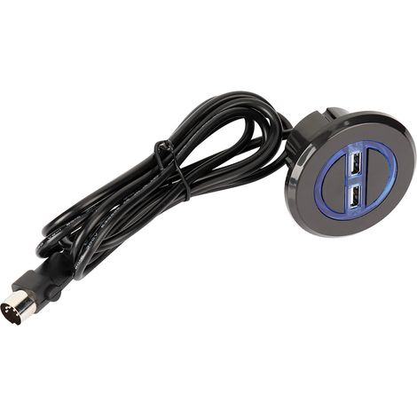 Télécommande Fauteuil Releveur Ortviai Ronde Noire Abs 2 Ports Usb Compatible Moteur Direct 6,7x6,7x4,3cm