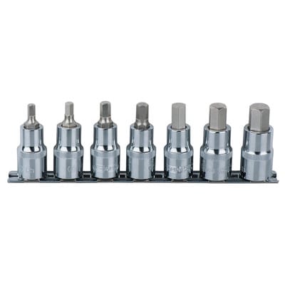 1/2" CHROMEplus Bit-Stecknuss-Satz Innensechskant, 7-teilig 5-14mm, kurz