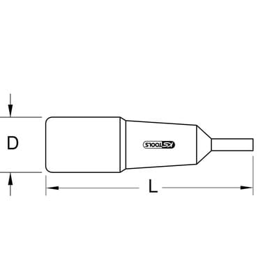 1/4" Bit-Stecknuss mit Schutzisolierung für Innensechskant-Schrauben, 3mm