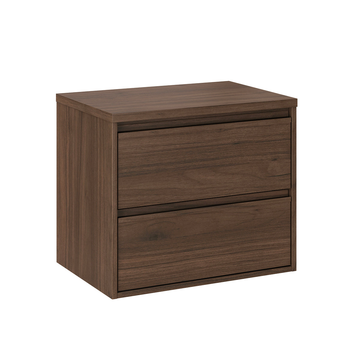 Waschtischunterschrank 60cm Mit Waschtischplatte Edmé Dunkles Holz