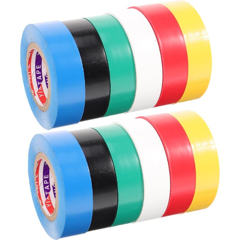 Unomor Packung Mit 12 Rollen Farbigem Pvc-isolierband Für