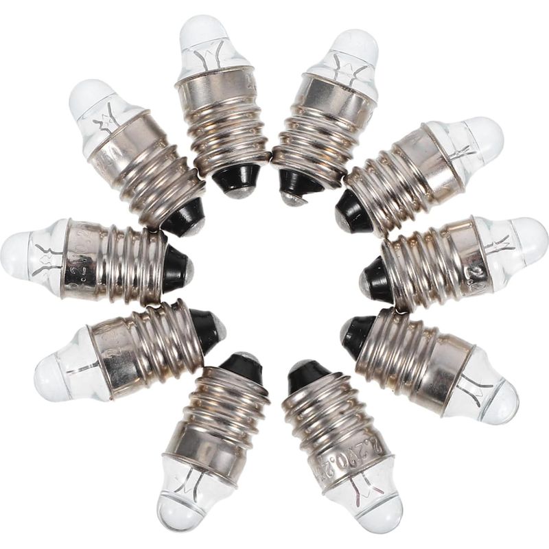 Packung Mit 10 Miniatur-led-schraubbirnen Für Taschenlampen, Bastelarbeiten Und Kleine Haushaltsgeräte.