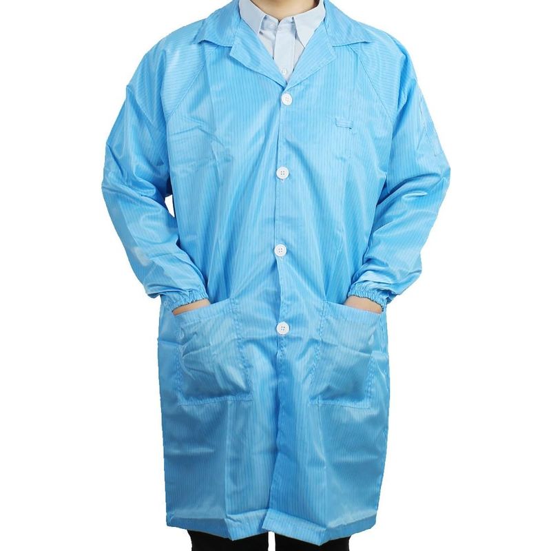 Unisex - Gestreiftes Muster Knopfverschluss Antistatische Gesamtuniform Xl