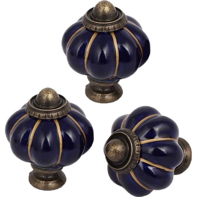 Home Office Möbel, Türgriffe In Kürbisform Aus Keramik, Marineblau, 3-teilig (e74ec721f48332299)