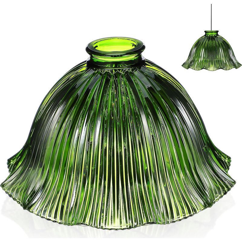 Vintage-lampenschirm Aus Grünem Glas, Inklusive Ersatzschirm, Einfach Zu Montieren, Im Retro-stil, Für Lampen