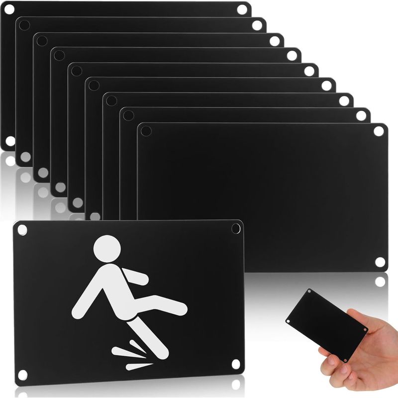 Set Mit 10 Kleinen Und Robusten Gravierten Schwarzen Metallplatten Für Aluminiumtüren, Ideal