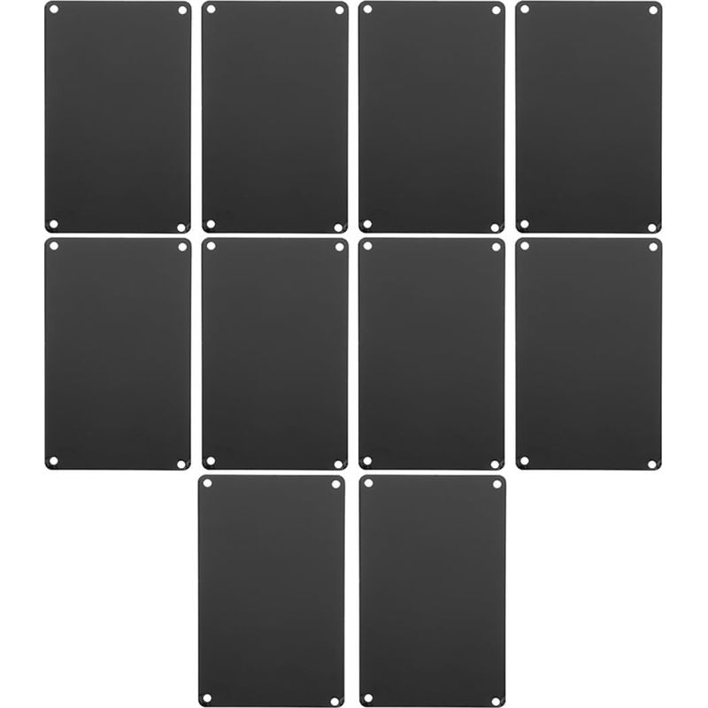 Schwarz Eloxierte Aluminiumplatte 90 X 50 Mm, 0,5 Mm Dick, 10er-packung, 4 Löcher, Für Diy-gravuren Und