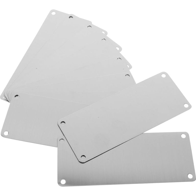Metallplatte Aus Gebürstetem Edelstahl, 10er-packung, 100 X 40 Mm, 4 Löcher