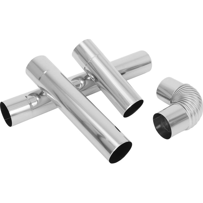 Set Mit 4 Edelstahl-schornstein- Und Ofenrohren, 6 Cm Durchmesser, Inklusive