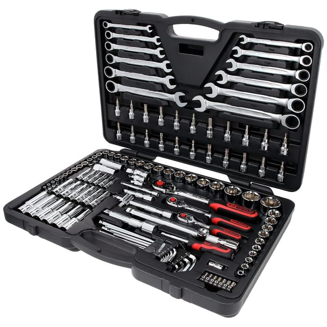 1/4"+3/8"+1/2" CHROMEplus Steckschlüssel-Satz, 124-teilig