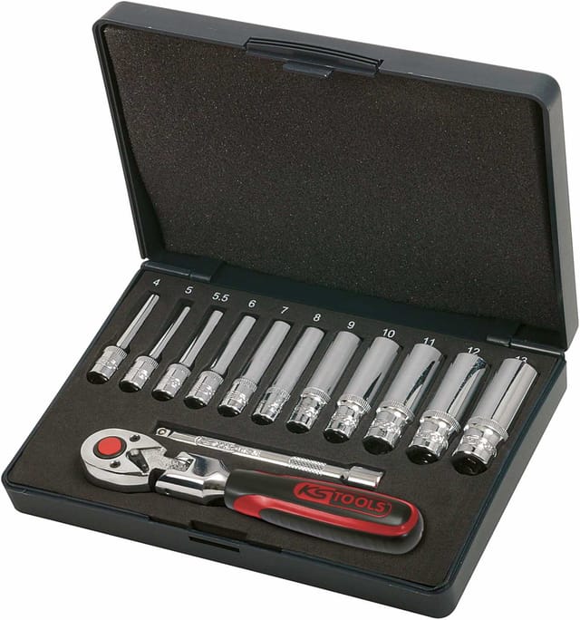 1/4" CHROMEplus Steckschlüssel-Satz, 13-teilig