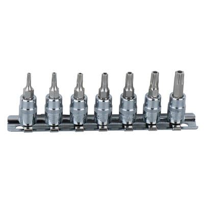 1/4" CHROMEplus Bit-Stecknuss-Satz Torx, Bohrung, 7-teilig TB10-TB40