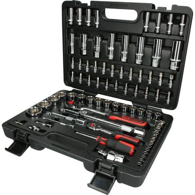 1/4"+1/2" CHROMEplus Steckschlüssel-Satz, 78-teilig