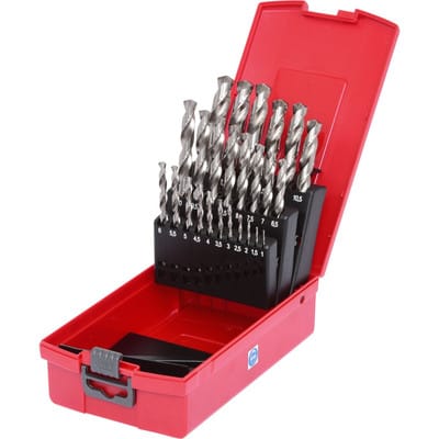 HSS-G Spiralbohrer-Satz, Kunststoffkassette, 25-teilig 1-13mm