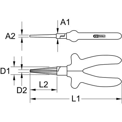 1000V Langbeck-Rundzange, 160mm