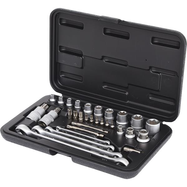1/4"+3/8"+1/2" Torx-Steckschlüssel-Satz, 31-teilig