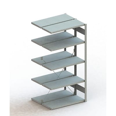 Doppel-Anbauregal CLIP 150 S3 2000 x 1000 x 400 RAL 7035 kpl. mit 2 x 5 Böden