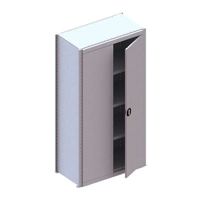 CLIP 100 GR Schrankmodul 2000 x 1000 x 400 RAL 7035 kpl. mit 5 Böden und Tür 2m