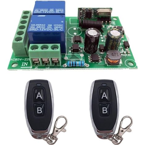 Kit D'Ouvre-portes Automatiques Récepteur Et Émetteur De Relais Ca À Télécommande Sans Fil Universelle 433mhz For Le Contrôle Universel De La Porte De Garage Et De La Porte Pour Accessoires De Portail