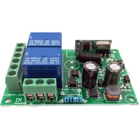 Kit D'Ouvre-portes Automatiques Récepteur Et Émetteur De Relais De Télécommande Sans Fil Universel 433mhz For Le Contrôle Universel De Porte Et De Porte De Garage Pour Accessoires De Portail Coulissan