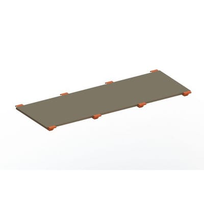Spanplattenboden 3300 x 1100 x 38mm mit abgesetzten Tiefenauflagen für MULTIPAL