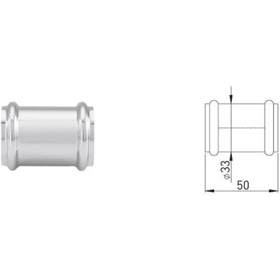Doppelmuffe MS verchromt, 32x32mm, mit 2 O-Ringen