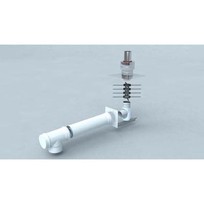 Standardbausatz 2 Polyline LAS DN 60, Schachtmontage, Mündung VA