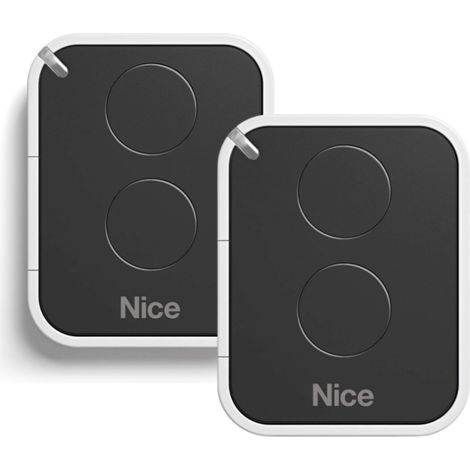 Pack De 2 Télécommande Nice Era On2e On2 – Code De Roulement - Transmetteur De Porte Et De Garage – 2 Canaux, Fréquence 433,92 Mhz, Noir/blanc – Compatible Avec Nice Motorisation