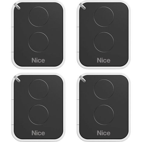 Pack De 4 Télécommande Nice Era On2e On2 – Code De Roulement - Transmetteur De Porte Et De Garage – 2 Canaux, Fréquence 433,92 Mhz, Noir/blanc – Compatible Avec Nice Motorisation