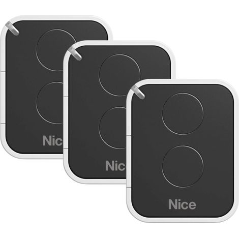 Pack De 3 Télécommande Nice Era On2e On2 – Code De Roulement - Transmetteur De Porte Et De Garage – 2 Canaux, Fréquence 433,92 Mhz, Noir/blanc – Compatible Avec Nice Motorisation