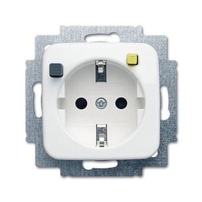 Fi-Steckdose 1f aws glz UP m.KS IP21 ZP mit erhöhtem Berührungsschutz horiz/vert