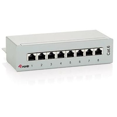 Patchpanel 8Ports Cat6 Tischger Schirm Desktop geschirmt RAL7035