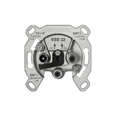 TWIN-Stichdose Sat/BK 3f 0,5dB/860 1dB/2150 fernspeisetauglich 47-2400MHz