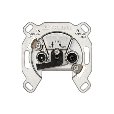 Durchgangsdose Sat/BK 2f 14,5dB/860 15dB/2150 1dB/860 1,9dB/2150 47-2400MHz