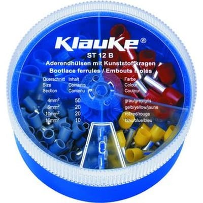 Sortimentskasten 100 Stück Isolierte Aderendhülsen 4 - 16mm²