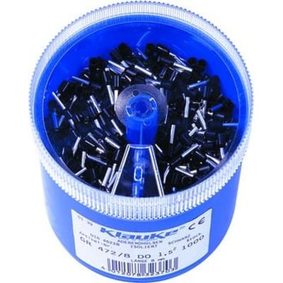 Aderendhülse 1,5mm² 8mm isol PP sw Cu Polypropylen(PP) verzinnt