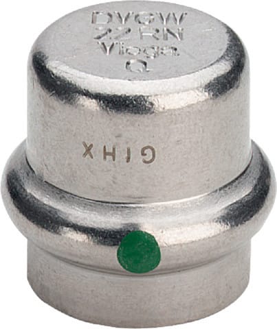 Verschlusskappe Sanpress Inox 2356 22mm, Stahl nichtrostend, SC-Contur