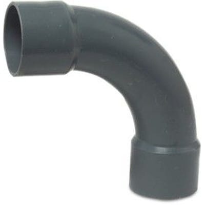 PVC-U Bogen 90° 63mm Klebemuffe 10bar Grau