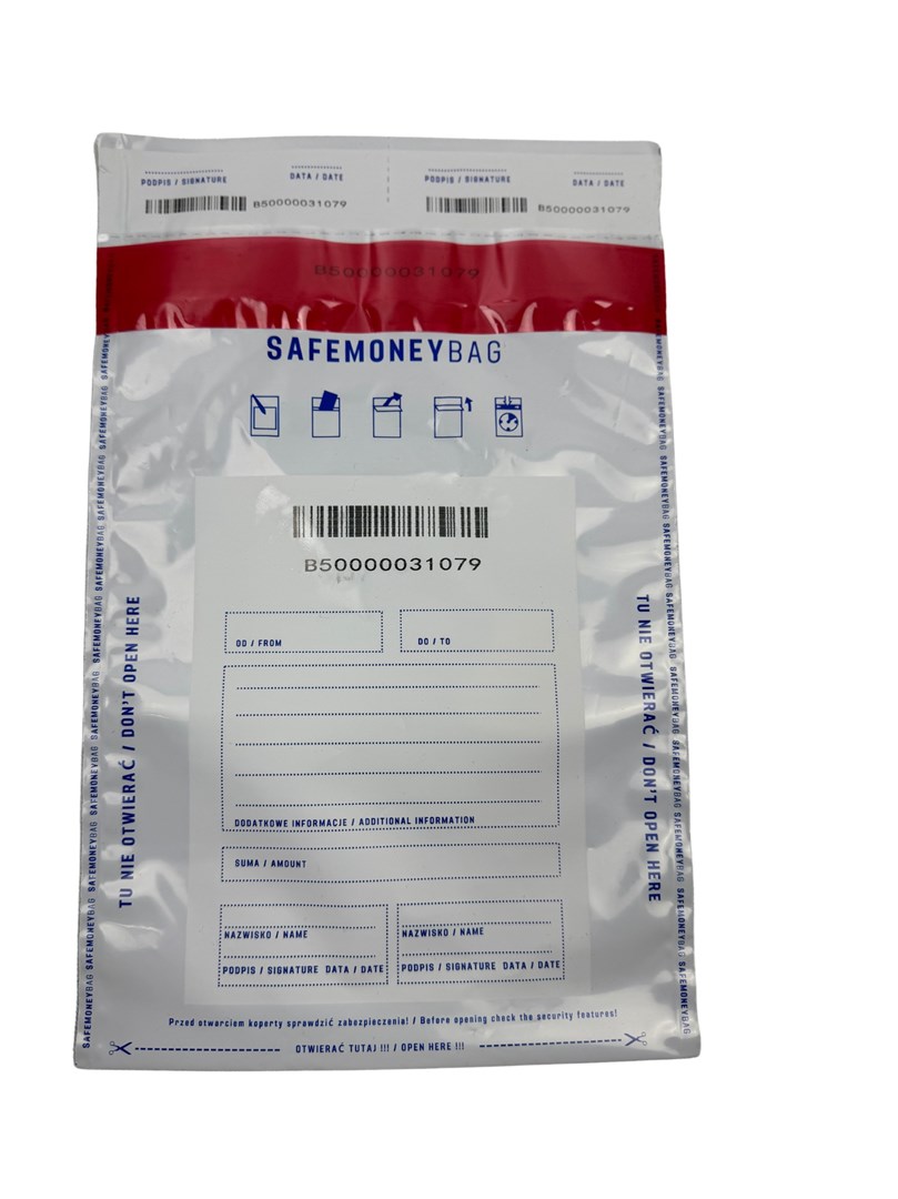 Safemoneybag Safe Deposit Envelopes Transparent B5 190x260+35 100 Pcs