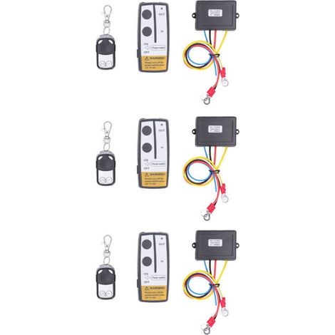 Contrleur De Treuil Électrique Universel À Télécommande Sans Fil 3 Pièces Avec 3 Récepteurs 3 Clés À Distance