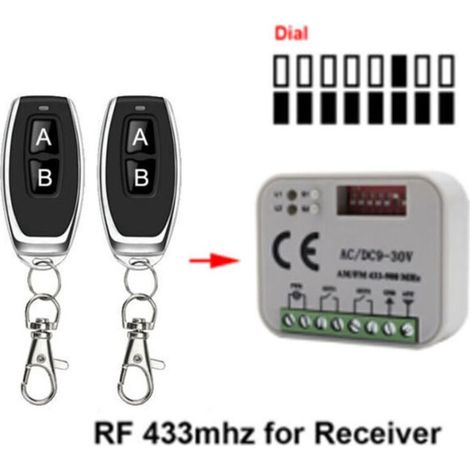 9-30v 10a Récepteur Multifréquence 300-900 Mhz Avec Interrupteur De Fin De Course À Distance, Interrupteur De Contrôle À Distance De Moteur Dc Avant Et Arrière Pour Porte Roulante (2 Télécommande)