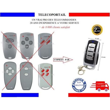 Telecommande Copieuse Toutes Marantec Digital 212 302 304 433.92 Et 868.30 Mhz - Couleur Metal