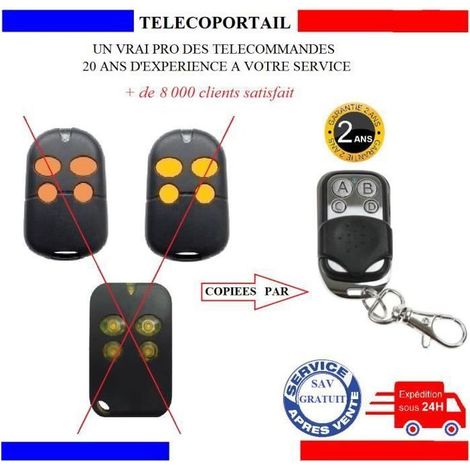Télécommande Copieuse - Telecoportail - Sentinel Scs Acces 4c - 4 Canaux - 433.92 Mhz (code Fixe) - Résistante