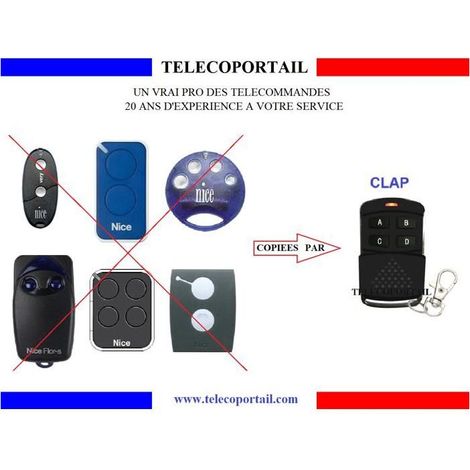 Clap Telecommande Copieuse Multifrequence Nice Flo, Very Ve, One, Flor S, Era Inti, Smilo