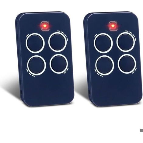 Télécommande Remplacement 433,92 Mhz 4 Canaux Pour Portail Garage - 2 Pièces