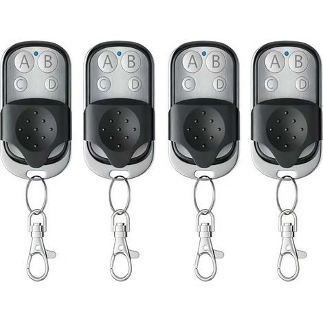 4pcs Telecommande Portail 433.92 Mhz, Universelle Rolling Code Telecommande Duplicateur, Télécommande Garage Sans Fil À 4 Boutons Pour Porte Garage Électrique Avec Couvercle Coulissant